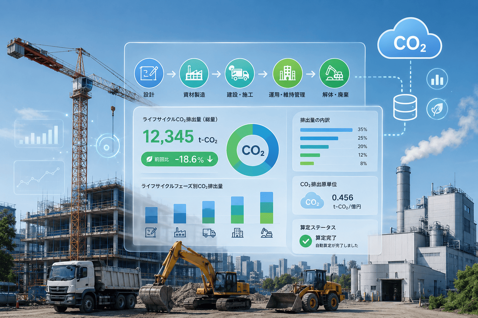 建築物ライフサイクルCO2自動算定サービスSusport建設