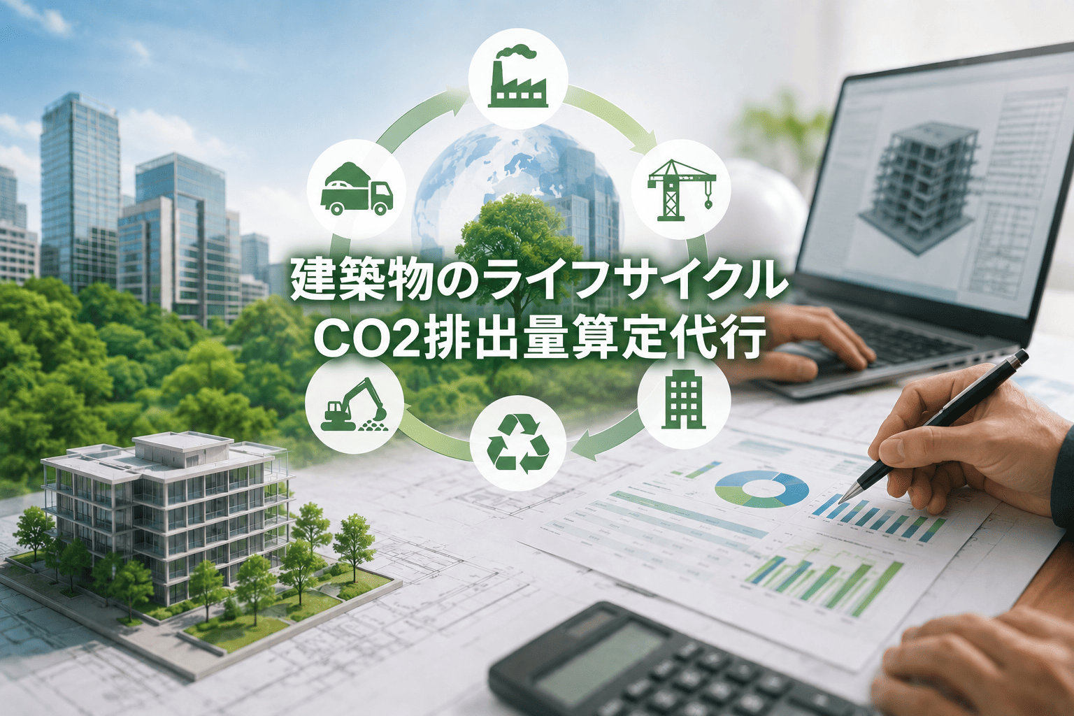 建築物のライフサイクルCO2排出量算定代行